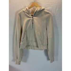 Lululemon Scuba Oversized Half-Zip Hoodie XS/S Pullover Cropped Beige